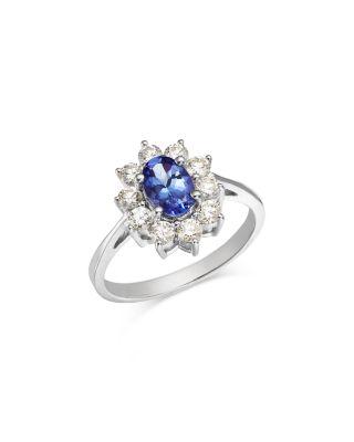 Diamond & Oval Tanzanite Ring in 14K White Gold by BLOOMINGDALE'S FINE COLLECTION
