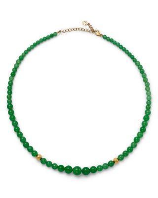 Dyed Jade Beaded Graduated Collar Necklace in 14K Yellow Gold by BLOOMINGDALE'S FINE COLLECTION