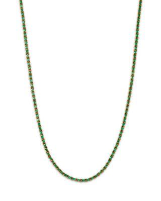 Emerald Tennis Necklace in 14K Yellow Gold by BLOOMINGDALE'S FINE COLLECTION