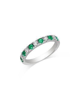 Emerald & Diamond Band in 14K White Gold by BLOOMINGDALE'S FINE COLLECTION