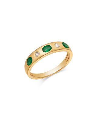 Emerald & Diamond Band in 14K Yellow Gold by BLOOMINGDALE'S FINE COLLECTION