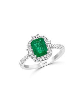 Emerald & Diamond Cocktail Ring in 14K White Gold by BLOOMINGDALE'S FINE COLLECTION
