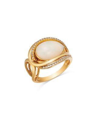 Ethiopian Opal & Diamond Ring in 14K Yellow Gold by BLOOMINGDALE'S FINE COLLECTION