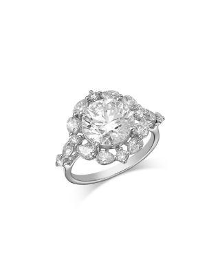 Fine Collection Luxe Collection Certified Lab Grown Diamond Halo Engagement Ring in 18K White Gold by BLOOMINGDALE'S FINE COLLECTION