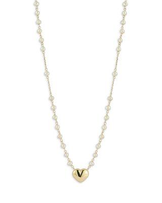 Freshwater Pearl Heart Pendant Necklace in 14K Yellow Gold by BLOOMINGDALE'S FINE COLLECTION