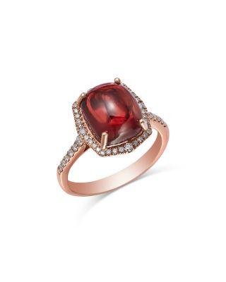 Garnet & Diamond Halo Ring in 14K Rose Gold by BLOOMINGDALE'S FINE COLLECTION