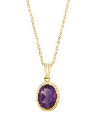 Gemstone Faceted Oval Pendant Necklace in 14K Yellow Gold by BLOOMINGDALE'S FINE COLLECTION