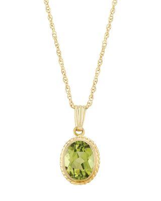 Gemstone Faceted Oval Pendant Necklace in 14K Yellow Gold by BLOOMINGDALE'S FINE COLLECTION