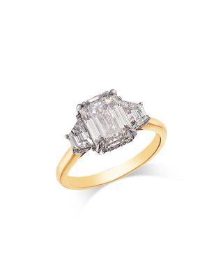 Luxe Collection Certified Lab Grown Diamond 3 Stone Engagement Ring in 18K Yellow Gold by BLOOMINGDALE'S FINE COLLECTION