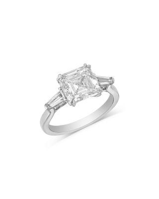 Luxe Collection Certified Lab Grown Diamond Asscher Cut Engagement Ring in 14K White Gold by BLOOMINGDALE'S FINE COLLECTION