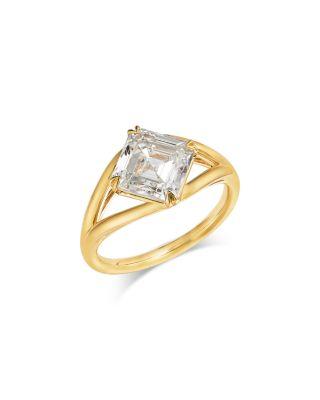 Luxe Collection Certified Lab Grown Diamond Asscher Cut Engagement Ring in 14K Yellow Gold by BLOOMINGDALE'S FINE COLLECTION