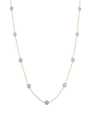 Luxe Collection Certified Lab Grown Diamond Bezel Station Necklace in 14K White & Yellow Gold by BLOOMINGDALE'S FINE COLLECTION