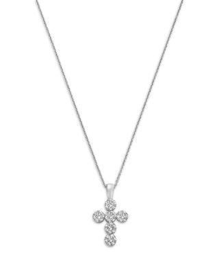 Luxe Collection Certified Lab Grown Diamond Cross Pendant Necklace in 14K White Gold by BLOOMINGDALE'S FINE COLLECTION