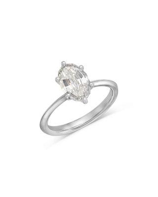 Luxe Collection Certified Lab Grown Diamond Duchess Oval Solitaire Engagement Ring in 18K White Gold by BLOOMINGDALE'S FINE COLLECTION
