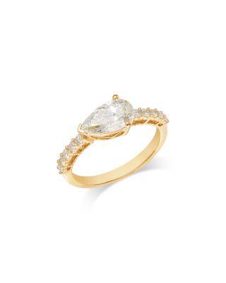 Luxe Collection Certified Lab Grown Diamond East West Pear Ring in 18K Gold by BLOOMINGDALE'S FINE COLLECTION
