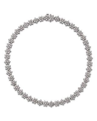 Luxe Collection Certified Lab Grown Diamond Flower Cluster Collar Necklace in 14K White Gold by BLOOMINGDALE'S FINE COLLECTION