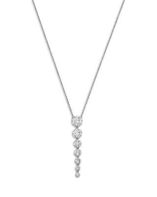 Luxe Collection Certified Lab Grown Diamond Graduated Linear Drop Pendant Necklace in 14K White Gold by BLOOMINGDALE'S FINE COLLECTION