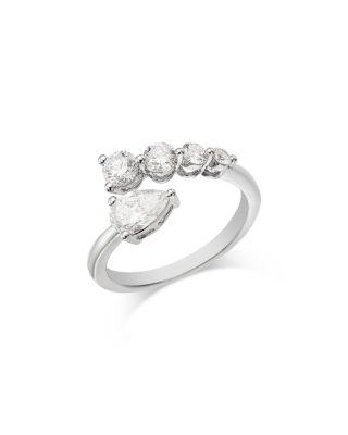 Luxe Collection Certified Lab Grown Diamond Graduated Round & Pear Ring in 14K Gold by BLOOMINGDALE'S FINE COLLECTION