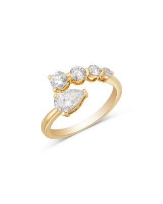 Luxe Collection Certified Lab Grown Diamond Graduated Round & Pear Ring in 14K Gold by BLOOMINGDALE'S FINE COLLECTION