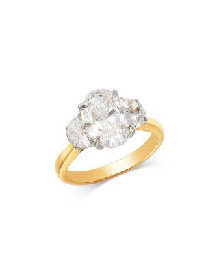 Luxe Collection Certified Lab Grown Diamond Hidden Halo  Oval Engagement Ring in 18K Yellow Gold by BLOOMINGDALE'S FINE COLLECTION