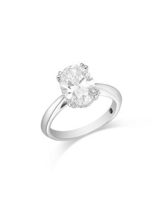 Luxe Collection Certified Lab Grown Diamond Hidden Halo  Oval Engagement Ring in Platinum by BLOOMINGDALE'S FINE COLLECTION