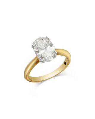 Luxe Collection Certified Lab Grown Diamond Hidden Halo  Oval Solitaire Engagement Ring in 18K Yellow Gold by BLOOMINGDALE'S FINE COLLECTION