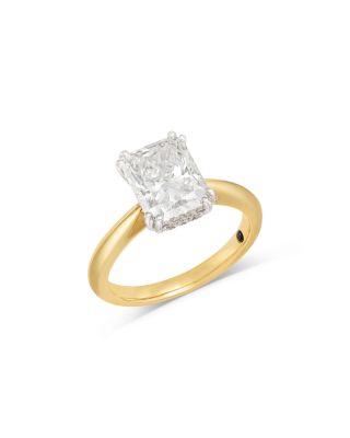 Luxe Collection Certified Lab Grown Diamond Hidden Halo  Radiant Solitaire Engagement Ring in 18K Yellow Gold by BLOOMINGDALE'S FINE COLLECTION