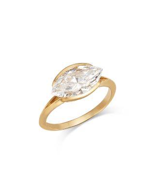 Luxe Collection Certified Lab Grown Diamond Marquis Cut Solitaire Ring in 18K Yellow Gold by BLOOMINGDALE'S FINE COLLECTION