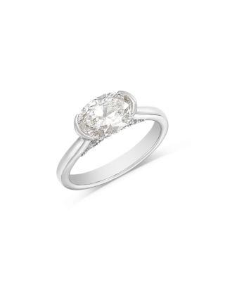 Luxe Collection Certified Lab Grown Diamond Oval Cut Solitaire Ring in 18K White Gold by BLOOMINGDALE'S FINE COLLECTION