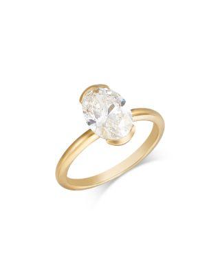 Luxe Collection Certified Lab Grown Diamond Oval Cut Solitaire Ring in 18K Yellow Gold by BLOOMINGDALE'S FINE COLLECTION