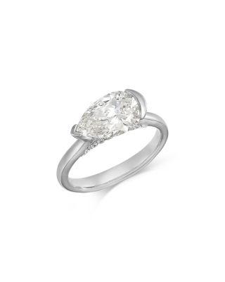 Luxe Collection Certified Lab Grown Diamond Pear Cut Solitaire Ring in 18K White Gold by BLOOMINGDALE'S FINE COLLECTION