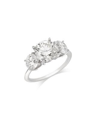 Luxe Collection Certified Lab Grown Diamond Three Stone Engagement Ring in 14K White Gold by BLOOMINGDALE'S FINE COLLECTION