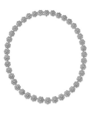 Luxe Collection Diamond Flower Collar Necklace in 14K White Gold by BLOOMINGDALE'S FINE COLLECTION