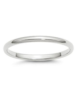 Men's 2mm Half Round Band Ring in 14K White Gold by BLOOMINGDALE'S FINE COLLECTION