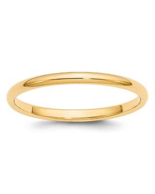 Men's 2mm Half Round Band Ring in 14K Yellow or 14K White Gold by BLOOMINGDALE'S FINE COLLECTION