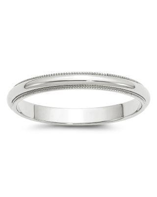 Men's 3mm Half Round Milgrain Band 14K White Gold by BLOOMINGDALE'S FINE COLLECTION