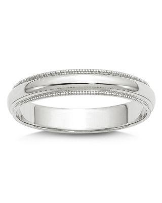 Men's 4mm Half Round Milgrain Band 14K White Gold by BLOOMINGDALE'S FINE COLLECTION