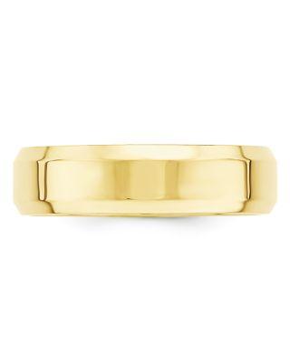 Men's 6mm Bevel Edge Comfort Fit Band 14K Yellow Gold by BLOOMINGDALE'S FINE COLLECTION