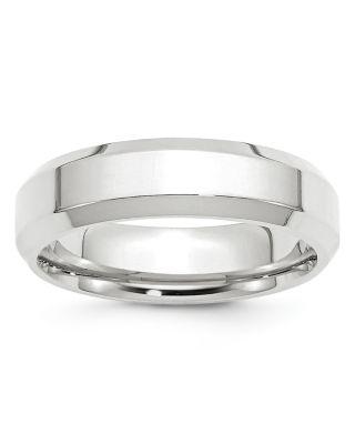 Men's 6mm Bevel Edge Comfort Fit Band in 14K White Gold by BLOOMINGDALE'S FINE COLLECTION