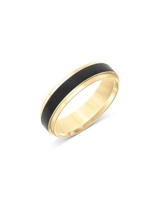 Men's Bevel Edge Band in Yellow & Black Tungsten by BLOOMINGDALE'S FINE COLLECTION