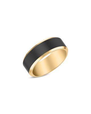 Men's Beveled Band in Black & Yellow Tungsten by BLOOMINGDALE'S FINE COLLECTION