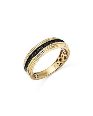 Men's Black Diamond Band in 14K Yellow Gold by BLOOMINGDALE'S FINE COLLECTION