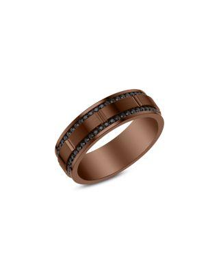 Men's Black Sapphire Band in Brown Tungsten by BLOOMINGDALE'S FINE COLLECTION