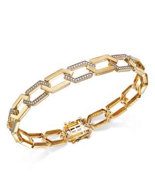 Men's Diamond Geo Link Bracelet in 14K Yellow Gold by BLOOMINGDALE'S FINE COLLECTION