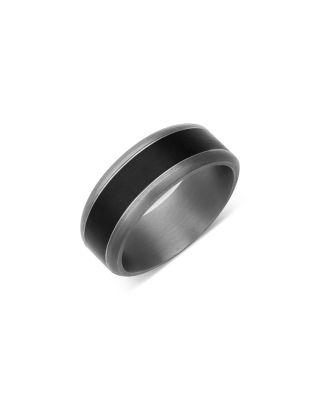 Men's Gray & Black Inlay Band in Tantalum by BLOOMINGDALE'S FINE COLLECTION