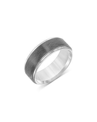 Men's Step-Edge Band Ring in Tungsten by BLOOMINGDALE'S FINE COLLECTION