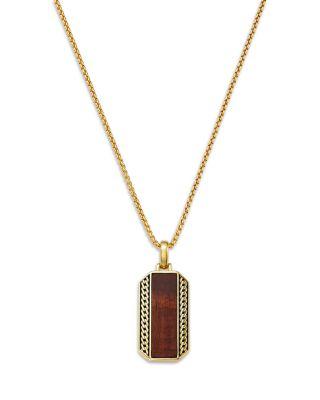 Men's Tiger Eye Pendant Necklace in 14K Yellow Gold by BLOOMINGDALE'S FINE COLLECTION
