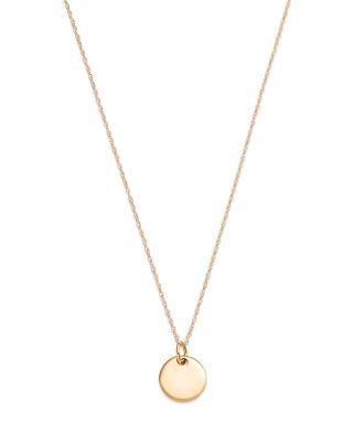 Mini Round Tag Pendant Necklace in 14K Yellow Gold by BLOOMINGDALE'S FINE COLLECTION