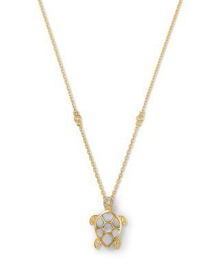 Mother of Pearl & Diamond Turtle Pendant Necklace in 14K Yellow Gold by BLOOMINGDALE'S FINE COLLECTION
