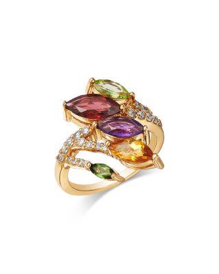 Multi Gemstone & Diamond Bypass Ring in 14K Yellow Gold by BLOOMINGDALE'S FINE COLLECTION